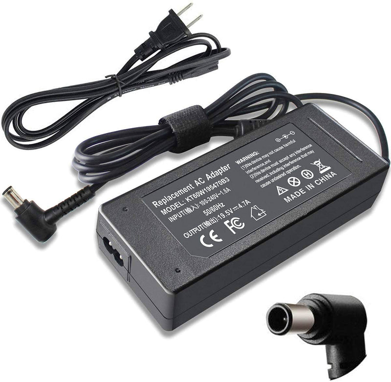 Sony Vaio Laptop Charger 19.5V PCG-7Z2L, 90W 19.5V 4.7A AC Adapter Charger Power Supply for Sony Vaio VGP-AC19V37 VGP-AC19V10 VGP-AC19V48 VGP-AC19V19 VGP-AC19V43 PCG-3J1L PCG-7Y2L PCG-7192L(Adapter Only)