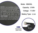 BN03XL Laptop Battery Replacement for HP Envy 13 13-ba 13-AR 13-AY Envy X360 15 2020 15-ED 15M-EE 15M-EE0013DX 15M-EE0023DX Series Notebook HSTNN-DB9N L73965-271 L76985-271 L77034-005 51Wh