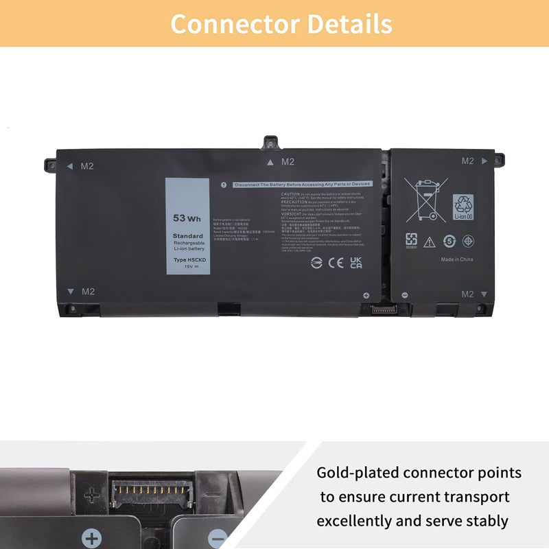 H5CKD Laptop Battery Replacement for Dell Vostro 5300 5401 5501 Latitude 3410 3510 Inspiron 5300 5401 5408 5501 5508 5400 7405 7300 7500 2-in-1 Silver Series 07T8CD