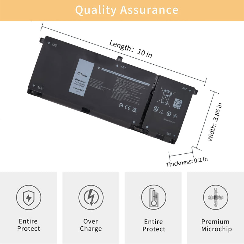 H5CKD Laptop Battery Replacement for Dell Vostro 5300 5401 5501 Latitude 3410 3510 Inspiron 5300 5401 5408 5501 5508 5400 7405 7300 7500 2-in-1 Silver Series 07T8CD